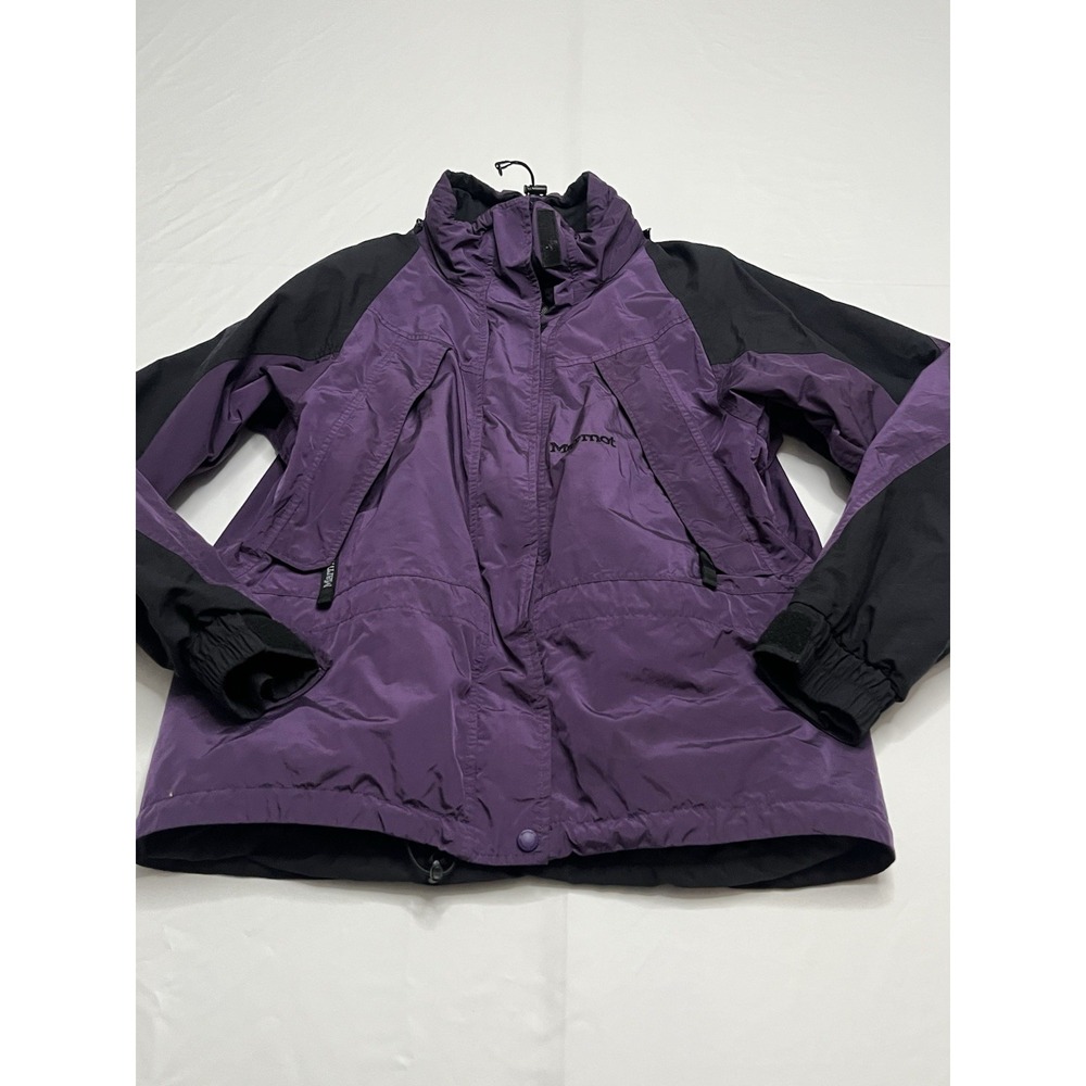 Women's Marmot Purple Shell Outdoor Hiking Zip Up Jacket Long Sleeve M